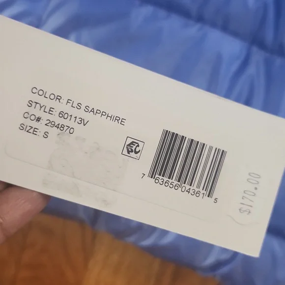 NWT Blue 💙 iridescent Via Spiga waterproof packable puffer jacket size Small - Picture 4 of 9